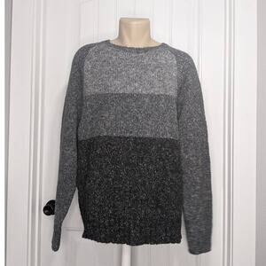 Club Room Sweater XL Men's Knit Colorblock Crewneck Charcoal Heather Gray Career
